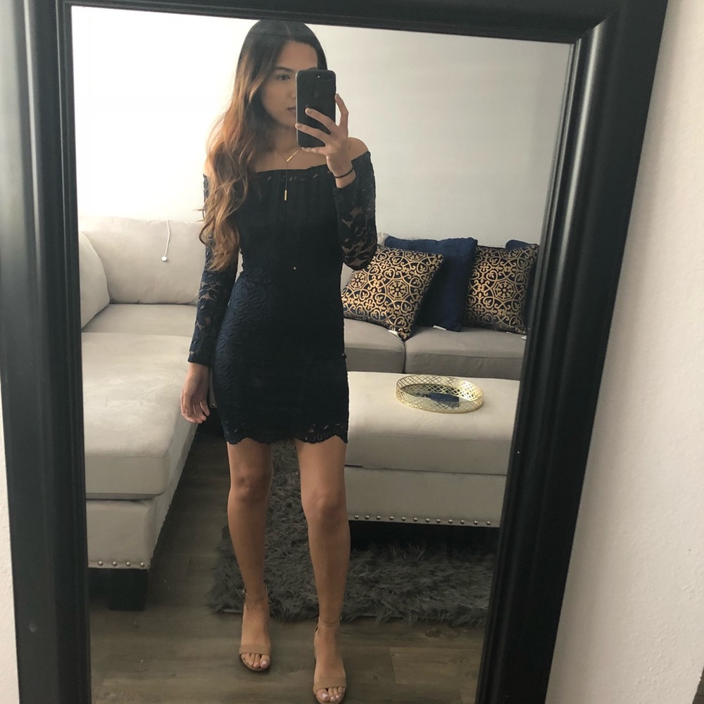Navy blue lace dress